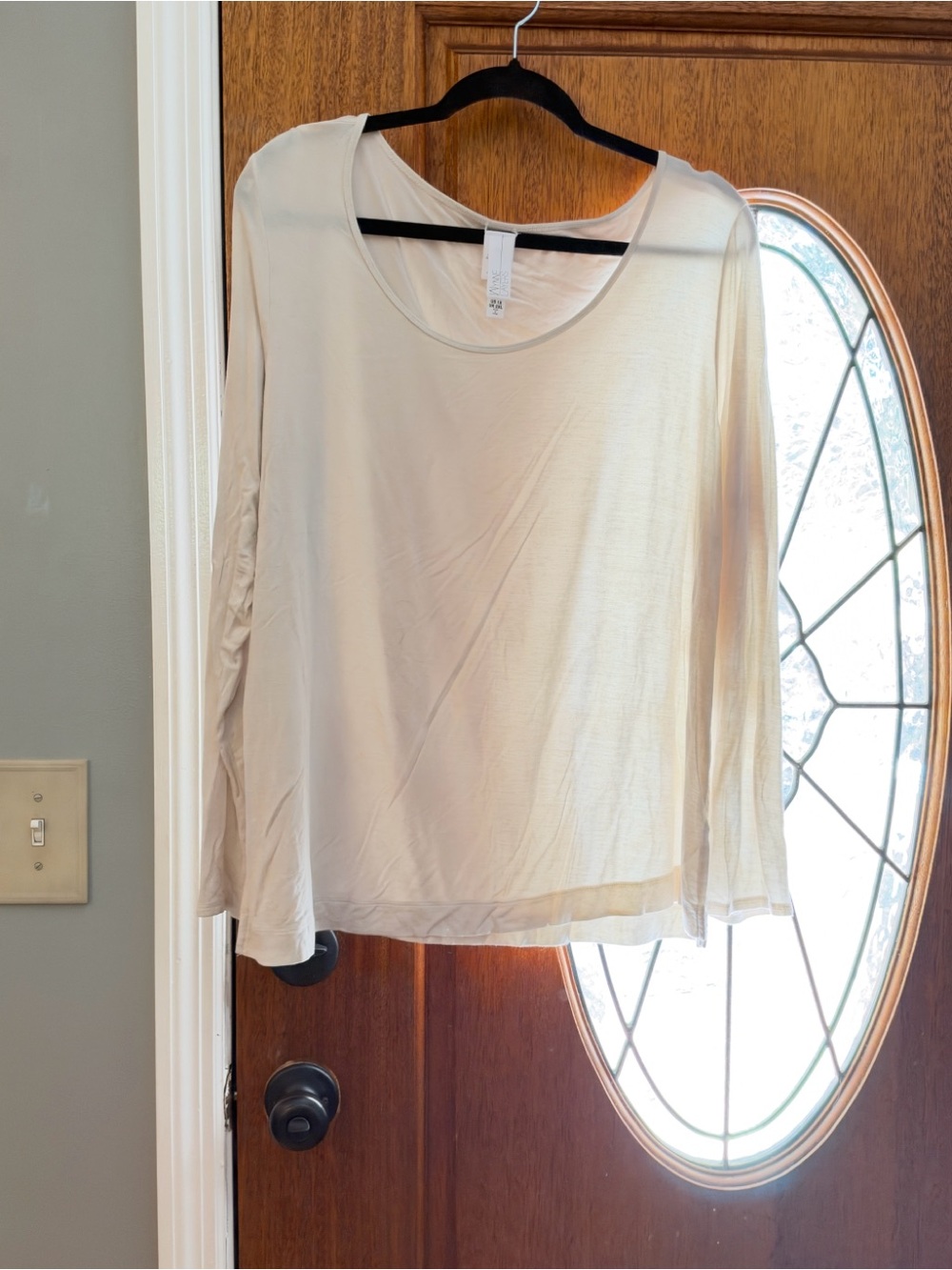 Wynne Layers long Sleeve Top in Cream Size XL